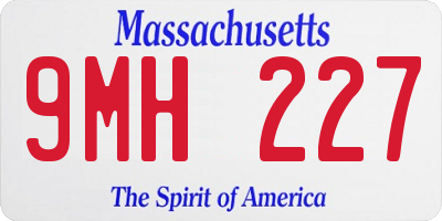 MA license plate 9MH227