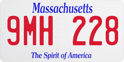 MA license plate 9MH228