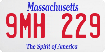 MA license plate 9MH229
