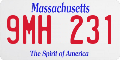 MA license plate 9MH231