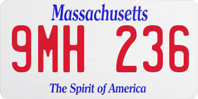 MA license plate 9MH236