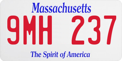 MA license plate 9MH237