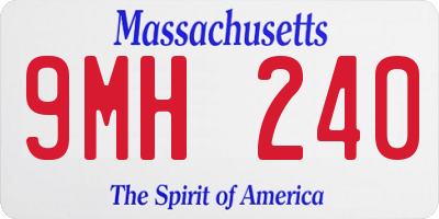 MA license plate 9MH240