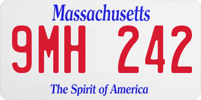 MA license plate 9MH242