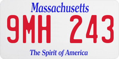 MA license plate 9MH243