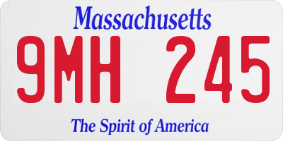 MA license plate 9MH245