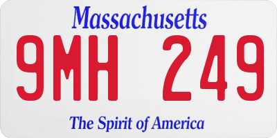 MA license plate 9MH249