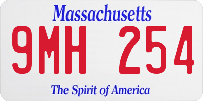 MA license plate 9MH254