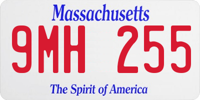MA license plate 9MH255