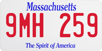 MA license plate 9MH259