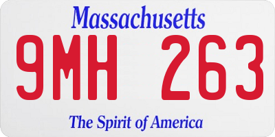 MA license plate 9MH263