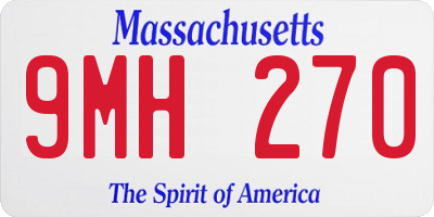 MA license plate 9MH270