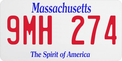 MA license plate 9MH274