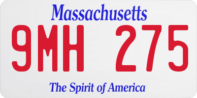 MA license plate 9MH275
