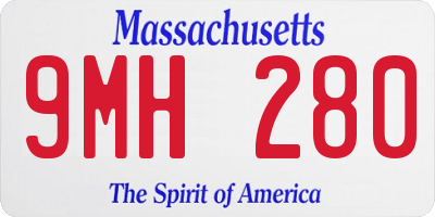 MA license plate 9MH280