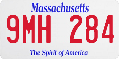 MA license plate 9MH284