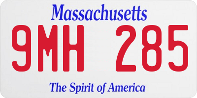 MA license plate 9MH285