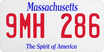 MA license plate 9MH286