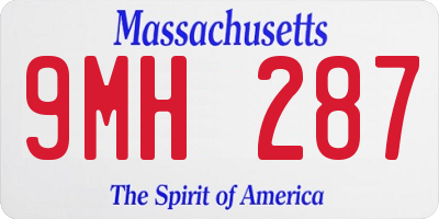 MA license plate 9MH287