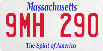 MA license plate 9MH290