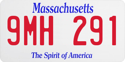 MA license plate 9MH291