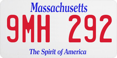 MA license plate 9MH292