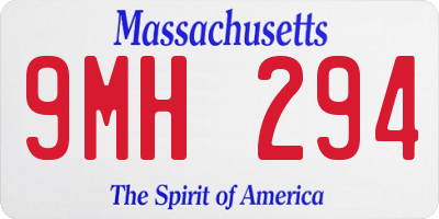 MA license plate 9MH294