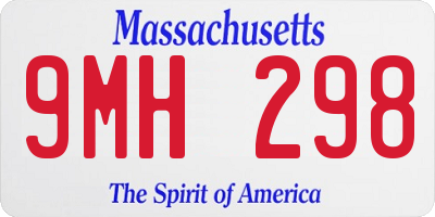 MA license plate 9MH298