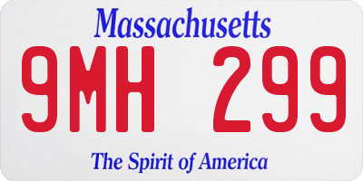 MA license plate 9MH299