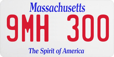 MA license plate 9MH300