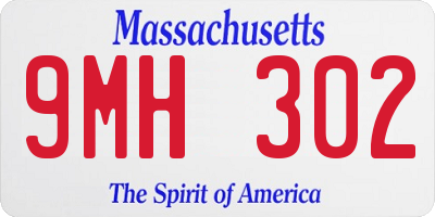 MA license plate 9MH302