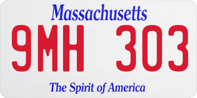 MA license plate 9MH303