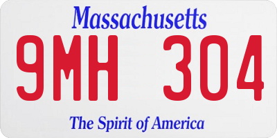 MA license plate 9MH304