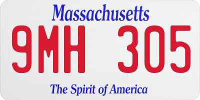 MA license plate 9MH305