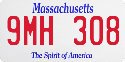 MA license plate 9MH308