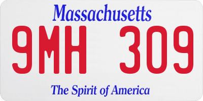 MA license plate 9MH309