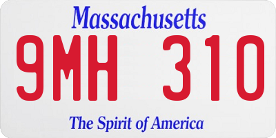 MA license plate 9MH310