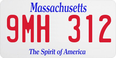 MA license plate 9MH312