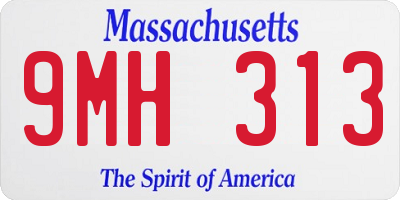 MA license plate 9MH313