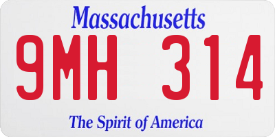 MA license plate 9MH314
