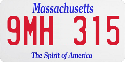 MA license plate 9MH315