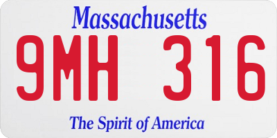 MA license plate 9MH316