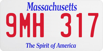 MA license plate 9MH317