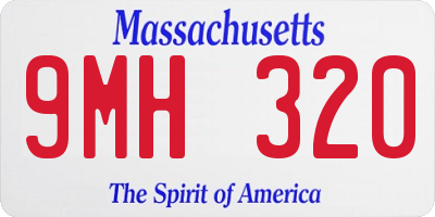 MA license plate 9MH320