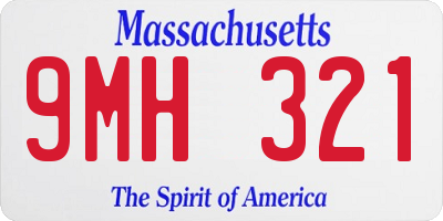 MA license plate 9MH321