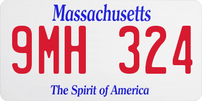 MA license plate 9MH324