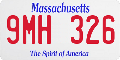 MA license plate 9MH326