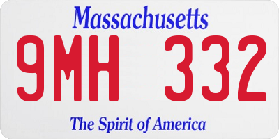 MA license plate 9MH332