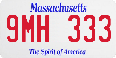 MA license plate 9MH333