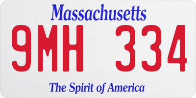 MA license plate 9MH334